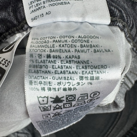 Levis 501 Jean Shorts Womens 29 Black Denim Cut Off High Rise Frayed - Picture 8 of 10